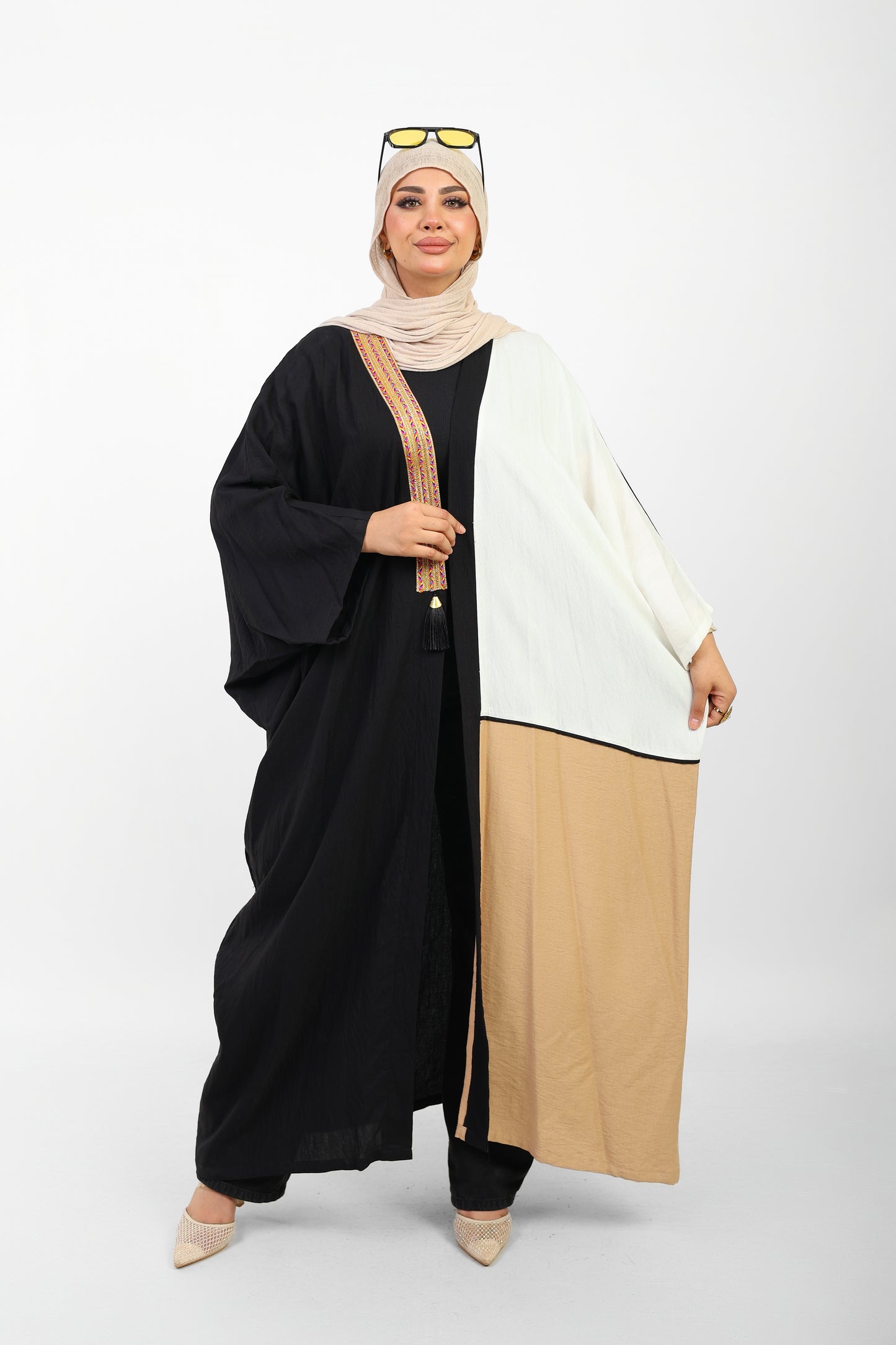 Multicolor Dress Open Abaya