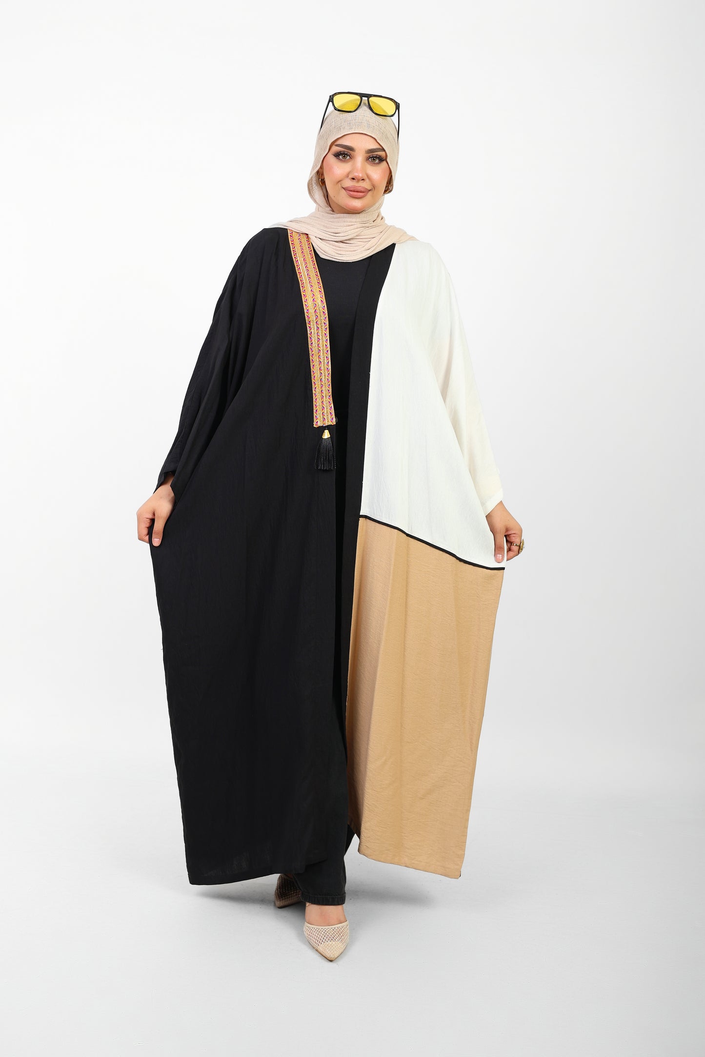 Multicolor Dress Open Abaya