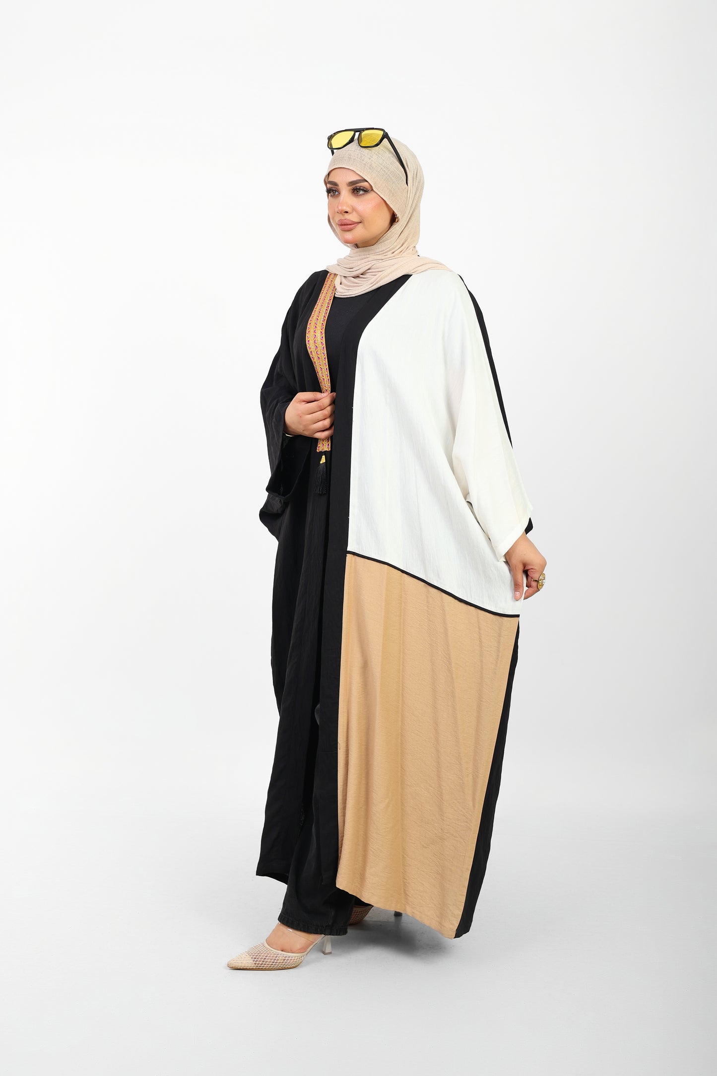 Multicolor Dress Open Abaya