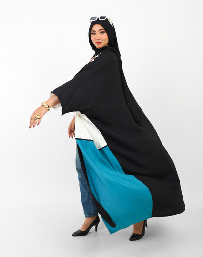 Multicolor Dress Open Abaya