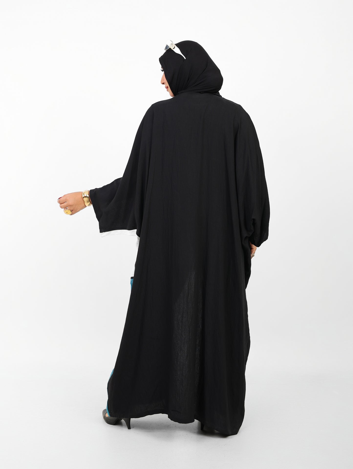 Multicolor Dress Open Abaya