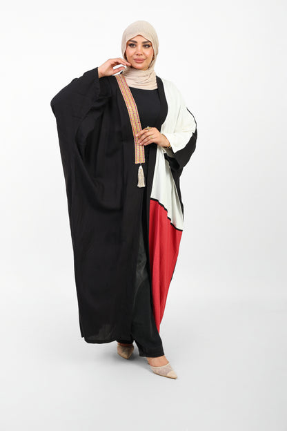 Multicolor Dress Open Abaya