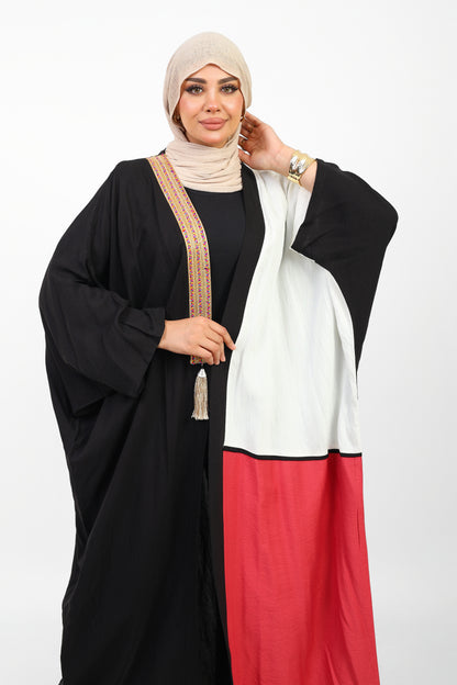 Multicolor Dress Open Abaya