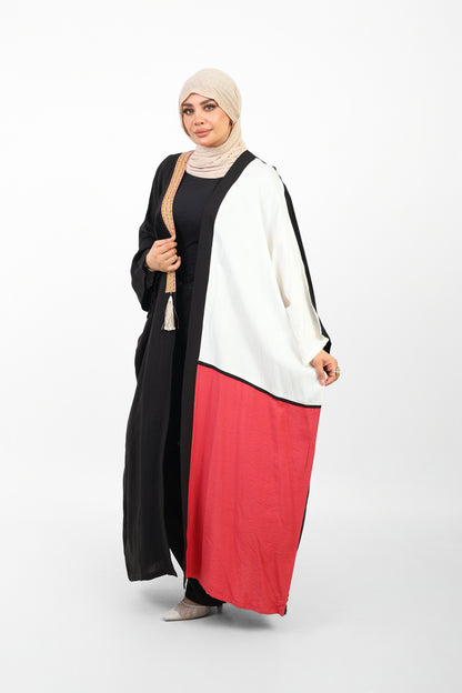 Multicolor Dress Open Abaya