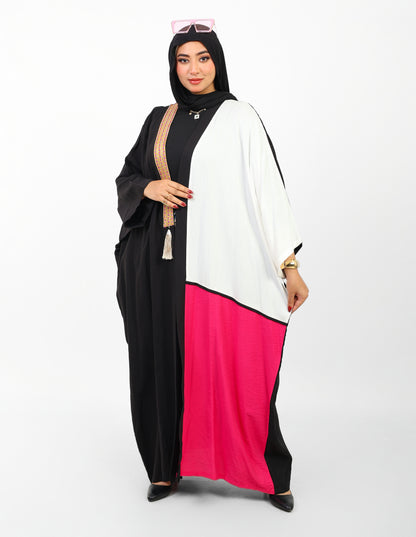 Multicolor Dress Open Abaya