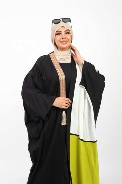 Multicolor Dress Open Abaya