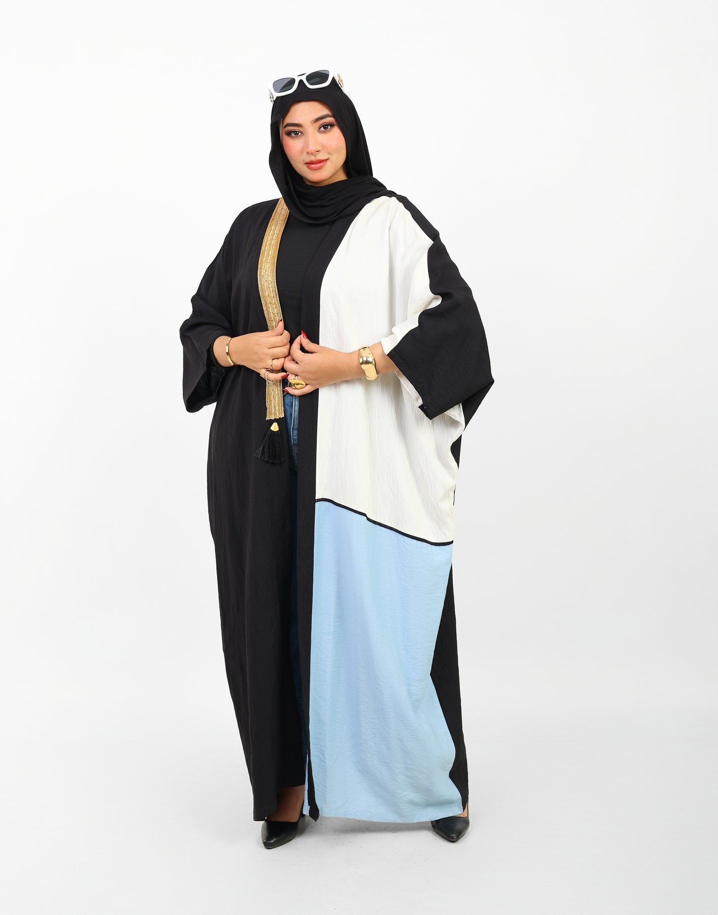 Multicolor Dress Open Abaya