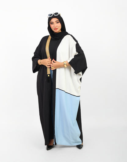 Multicolor Dress Open Abaya