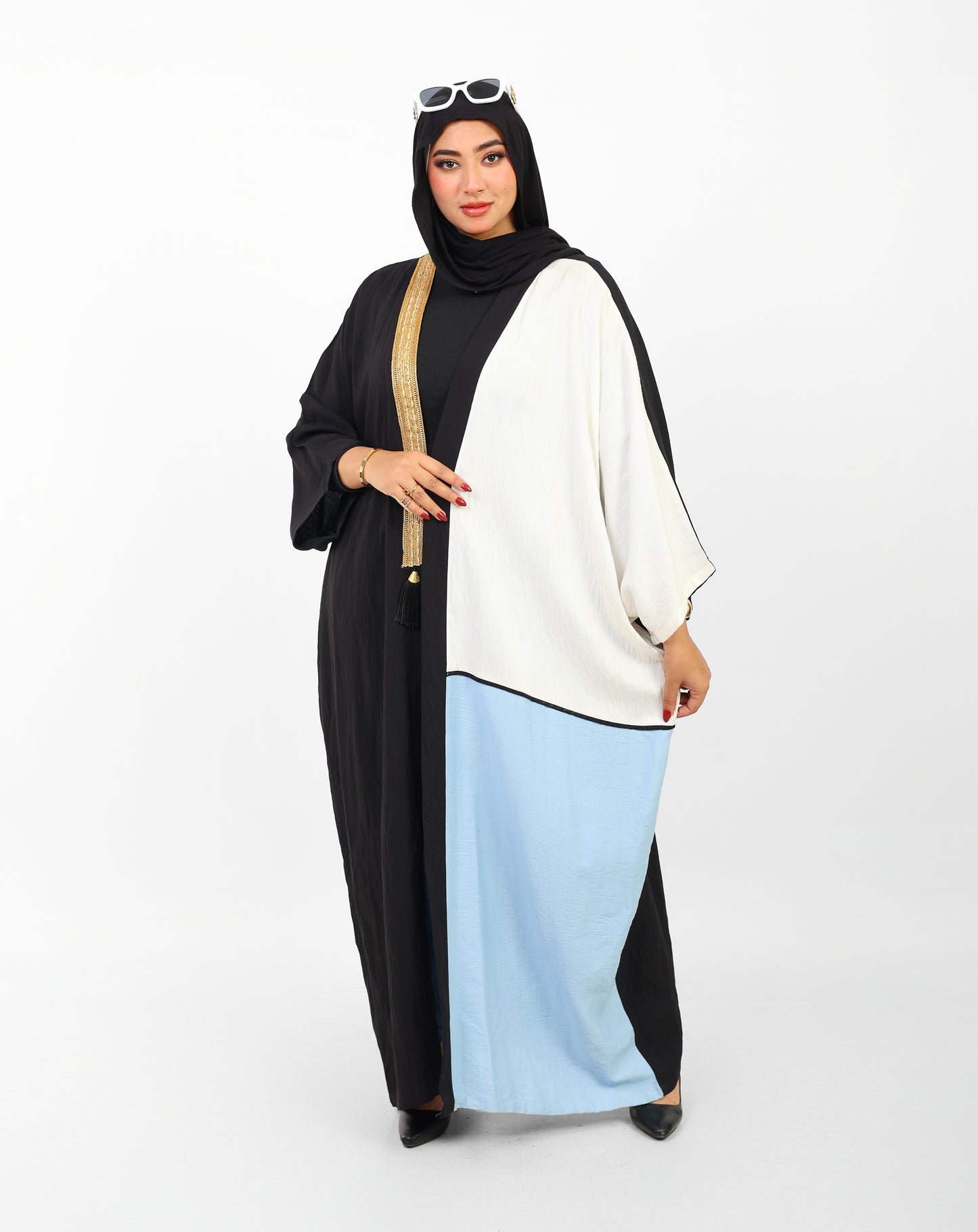 Multicolor Dress Open Abaya