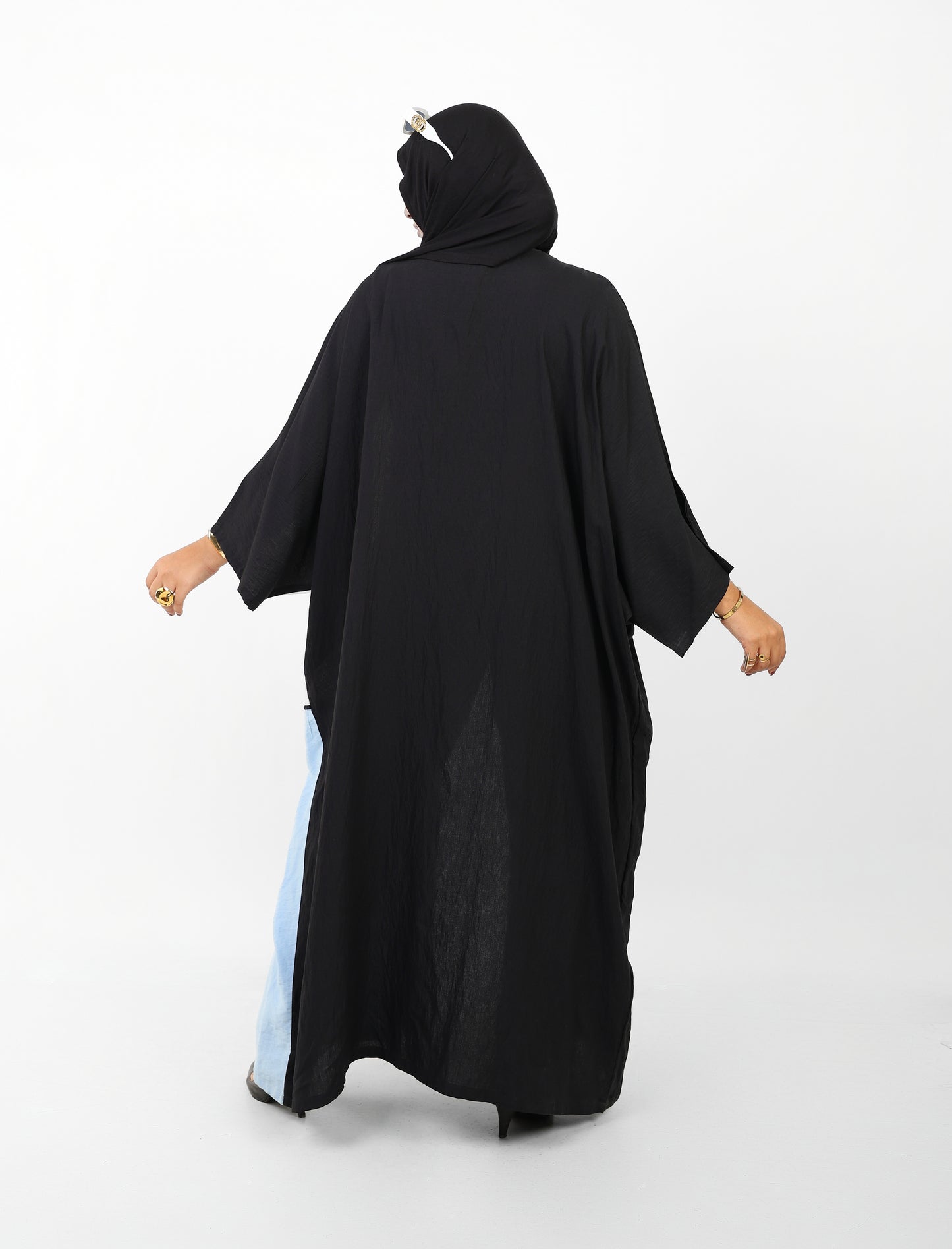 Multicolor Dress Open Abaya