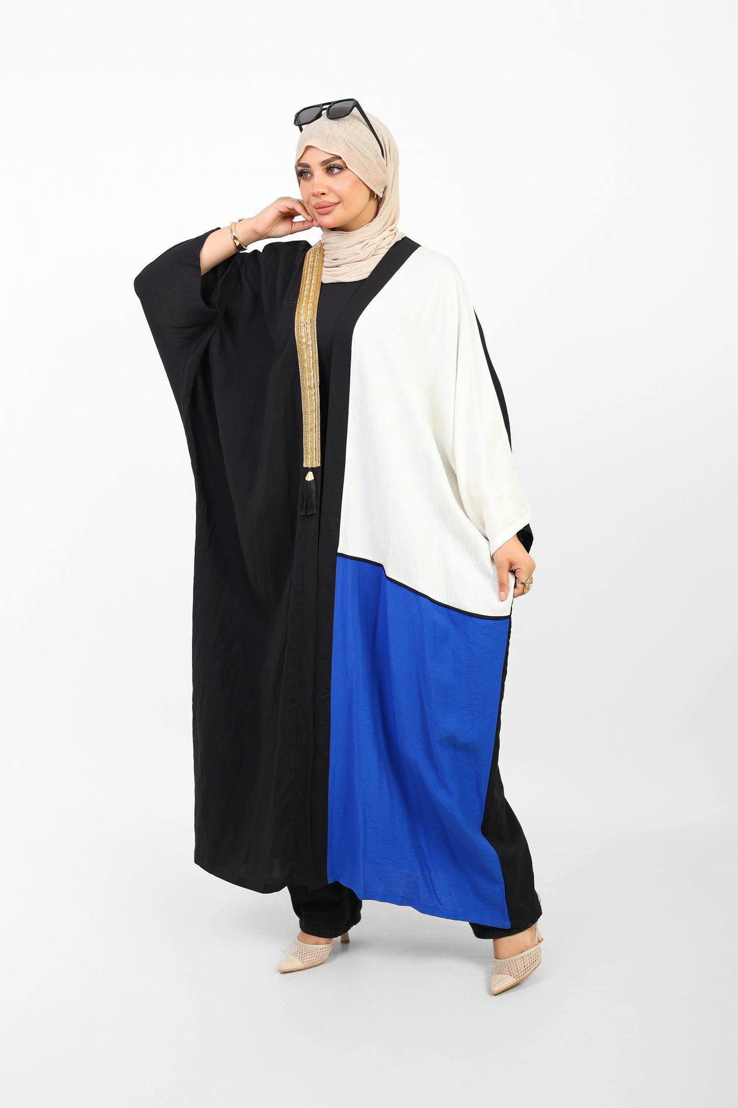 Multicolor Dress Open Abaya