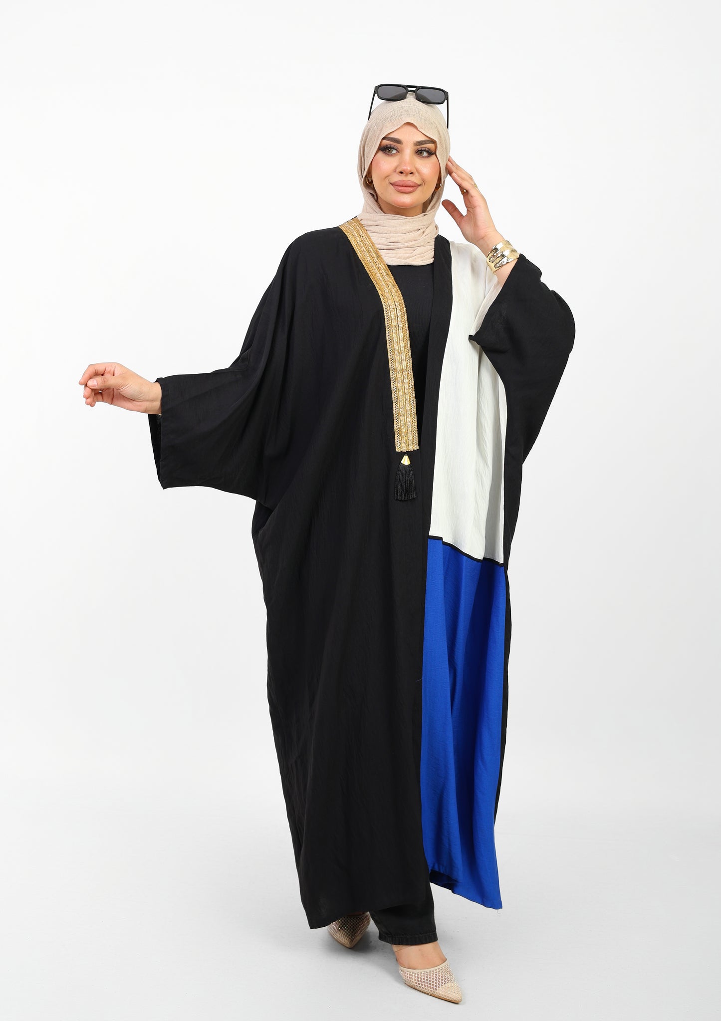 Multicolor Dress Open Abaya