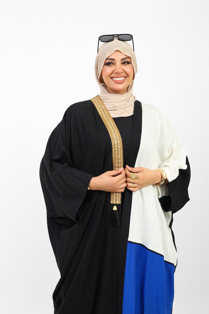 Multicolor Dress Open Abaya